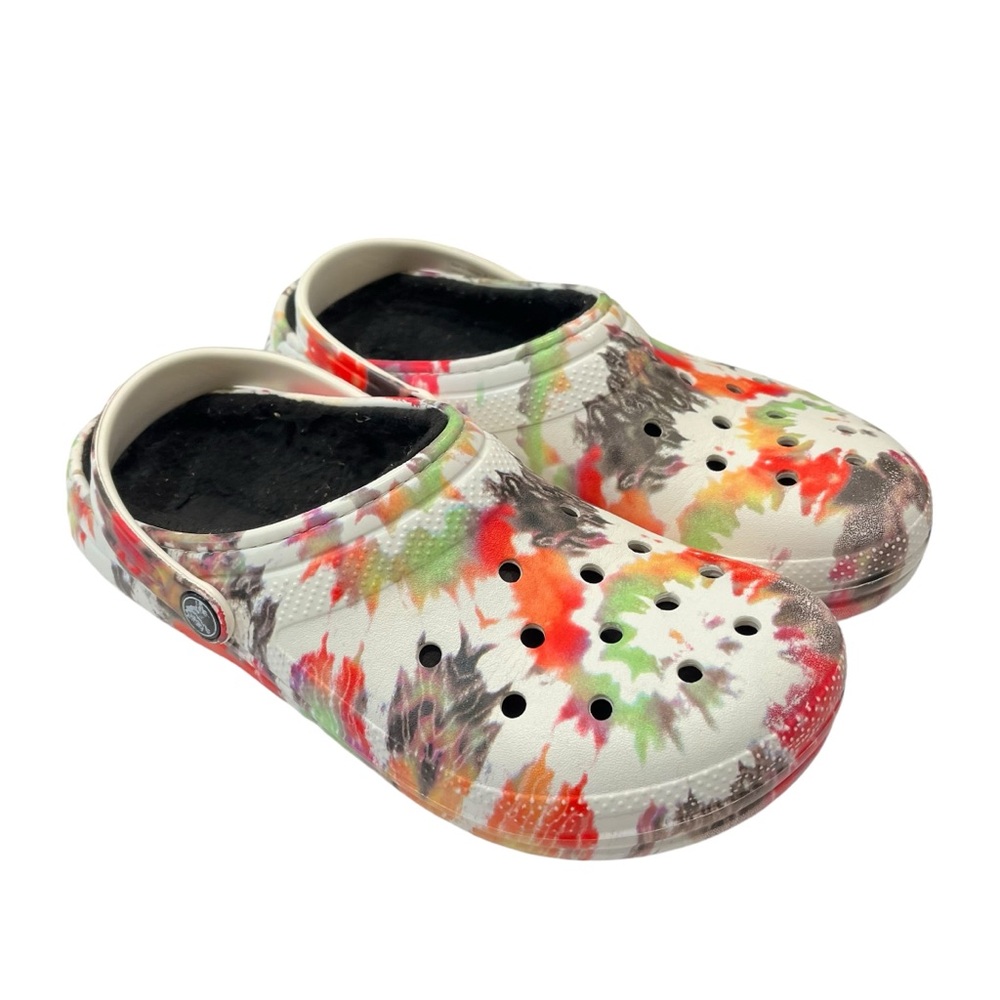 Crocs Clog Lined Slip On Tie Dye Shoes Comfort Kids J6/Men 6 /Women 8